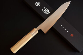 Kaishin Ginsan Thin Chef knife Series Gyuto with Octagonal Magnolia Wood Handle