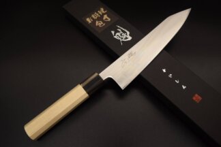 Kaishin Aogami Super Thin Chef knife Series Kiritsuke with Octagonal Magnolia Wood Handle