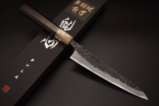 Kisuke x Kaishin White steel #2 Hon-warikomi Kurouchi Hammered Petty knife