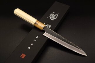 Nakagawa-saku Hontanren White #2 Kurouchi hammered Petty knife150mm
