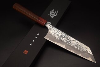 Kisuke x Kaishin White steel #2 Hon-warikomi Migaki Hammered Bunka 165mm Hongasumi finish Rosewood handle